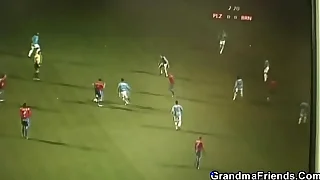 Granny loses bet and gets double fucked